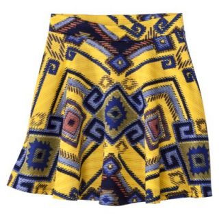 Xhilaration Juniors Pattern Skirt   Navy/Yellow L(11 13)
