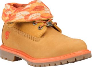Womens Timberland Authentics Roll Top   Wheat Nubuck/Feather Print Boots