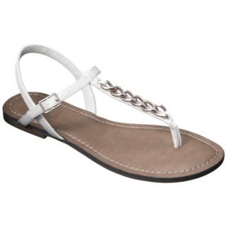 Womens Merona Tracey Chain Sandals   White 5.5