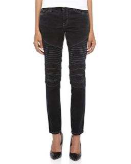 Drift Patchwork Moto Skinny Ankle Jeans