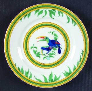 Hermes Toucans (Birds) Bread & Butter Plate, Fine China Dinnerware   Multicolor
