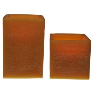 2pk Beeswax Large Square Flameless Candle Variety Set   TruFlame
