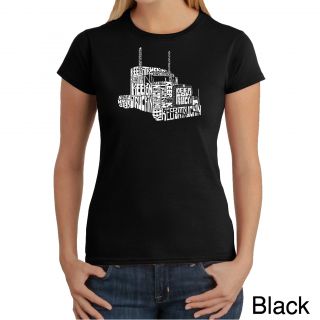 Los Angeles Pop Art Womens Keep On Truckin T shirt (100 percent cotton Machine washableAll measurements are approximate and may vary by size. )