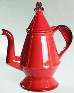 Metlox   Poppytrail   Vernon Red Rooster Red Coffee Pot & Lid, Fine China Dinner