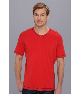 Agave Denim D. Anderson S/S V Neck Mens Short Sleeve Pullover (Red)