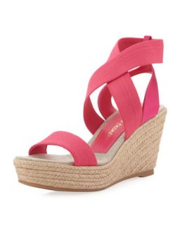 Claudia Elastic Wedge Sandal, Pink