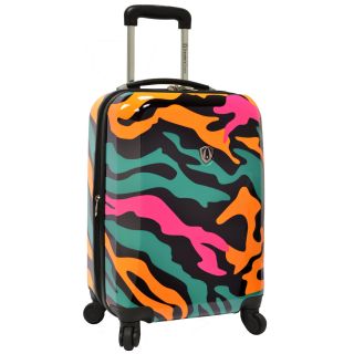 Travelers Choice Colorful Camouflage 21 inch Hardside Carry on Spinner Luggage (Black, green, orange, pinkWeight 6.5 poundsPacking compartment features a center pocketFully lined imprinted interior with zippered compartmentMultiple stage retractable 2 to