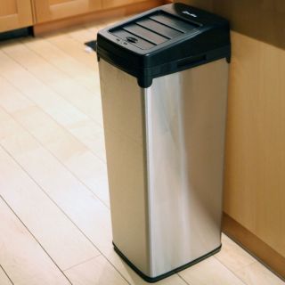 iTouchless IT14SC Trashcan SX Stainless Steel 14 gal. Trash Can Stainless Steel