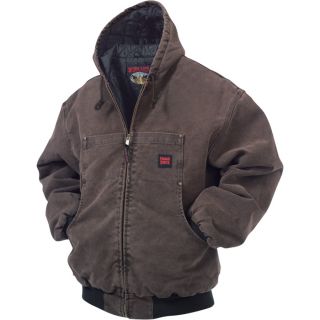 Tough Duck Washed Hooded Bomber   L, Chestnut