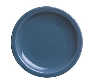 Syracuse China Plate w/ Cantina Carved Pattern & Shape, Flint Body, 9 in, Blueberry