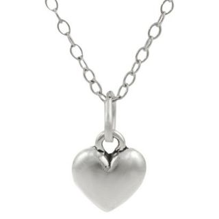 Sterling Silver Childrens Heart Necklace   Silver
