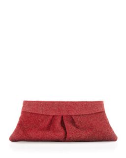 Eve Encrusted Glass Clutch, Red/Gold