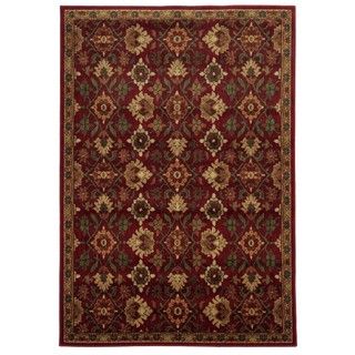 Traditional Floral Red/ Green Rug (710 X 10)
