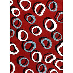 Modern Deco Red Contempo Rug (79 X 105)