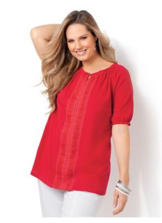 Catherines Plus Size Santa Rosa Peasant   Womens Size 0X, Red