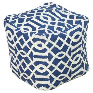 Surya Square Polyester Pouf Red and Papyrus   POUF 111
