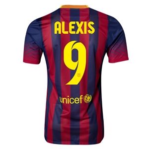 Nike Barcelona 13/14 ALEXIS Authentic Home Soccer Jersey