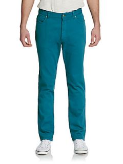 Petrol Straight Leg Jeans   Teal