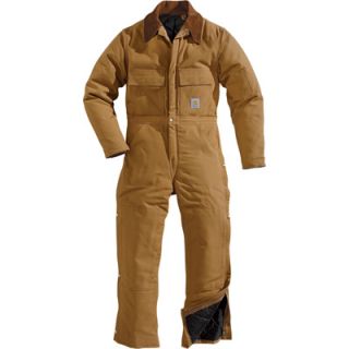 Carhartt Duck Arctic Quilt Lined Coverall   Brown, 50 Chest, Short Style,