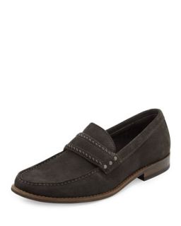 Suede Whipstitch Loafer, Oxide