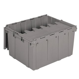 Akro Mils Attached Lid Totes   24X19 1/2 X12 1/2   Gray