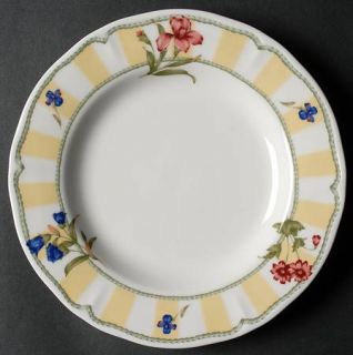 Noritake Summer Estate (Korea) Salad Plate, Fine China Dinnerware   Yellow Strip