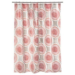 Room Essentials Doodle Medallion Shower Curtain   Coral