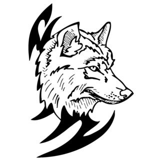 Tribal Wolf Animal Vinyl Wall Art Decal (BlackEasy to apply You will get the instructionDimensions 22 inches wide x 35 inches long )