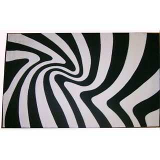 Modern Deco Zebra Print Moonstruck Rug (39 X 51)