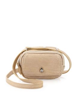 Preface Snake Embossed Distressed Leather Mini Crossbody Bag,