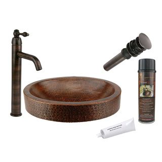 Premier Copper Products Vo17skdb Single Handle Vessel Faucet Package (Oil rubbed bronze Upper flange dimension 2 inches Down pipe width 1.25 inches Overall length 8.625 inches Thread length 2.75 inches Installation type Compression threaded Material