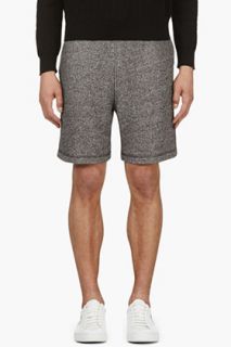 T By Alexander Wang Black And White Marled Knit Lounge Shorts