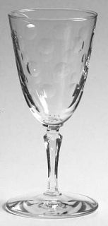 Libbey   Rock Sharpe 3001 16 Wine Glass   Stem #3001, Cut Polished Dots/Circles