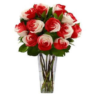 Sweetheart Roses with Vase   12 Stems