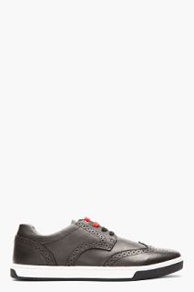 Diesel Black Leather Brogued Prime Time Sneakers