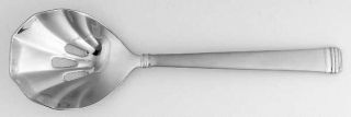 Fortunoff Encore Frosted (Stainless) Pierced Solid Serving Spoon   Stnls,Frost H