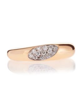 Pave Inset Diamond Ring, Rose Gold, Size 6.5