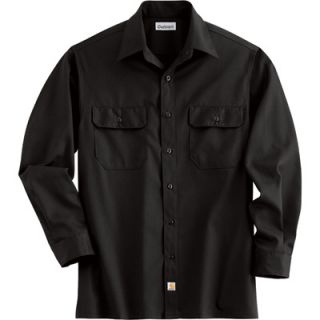 Carhartt Long Sleeve Twill Work Shirt   Black, Medium, Regular Style, Model#