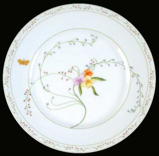 Denby Langley Wild Bouquet Salad Plate, Fine China Dinnerware   Pink, Yellow & R