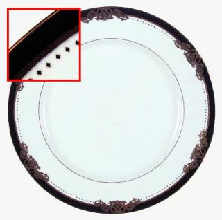 Fitz & Floyd Lake Charles Dinner Plate, Fine China Dinnerware   Gold & Black Bor