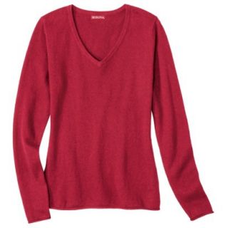 Merona Womens Cashmere Blend V Neck Pullover Sweater   Ruby Hill   S