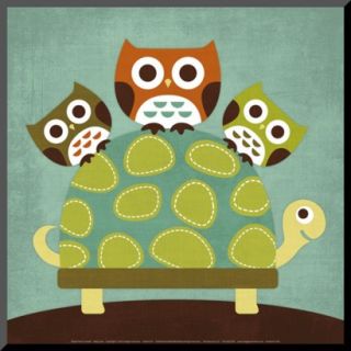 Art   Three Owls on Turtle Mounted Print