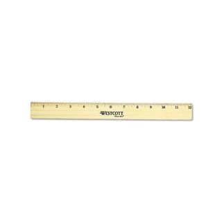 Westcott Flat Wood Ruler W/two Double Brass Edges (WoodClear Lacquer Finish Model Flat Wood Ruler w/Two Double Brass EdgesWeight 1 ounceSize 12 inches 12 inches )