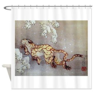  Hokusai Old Tiger In The Snow Shower Curtain  Use code FREECART at Checkout