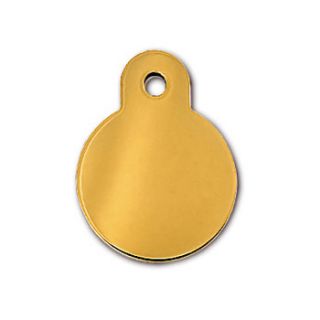 Small Gold Circle Personalized Engraved Pet ID Tag