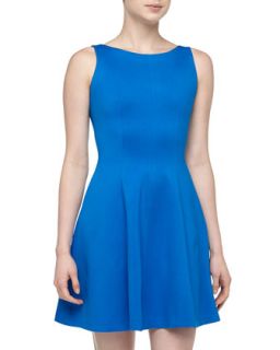 Cutout Back Fit And Flare Dress, Athens Blue