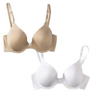 Self Expressions by Maidenform 2 Pack Demi Bra   Latte Lift and White 36B