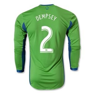 adidas Seattle Sounders FC 2013 DEMPSEY Authentic LS Primary Soccer Jersey