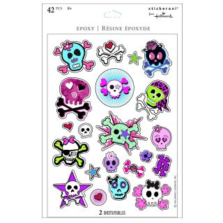 Girl Skull and Crossbones Sparkle Sticker Sheets