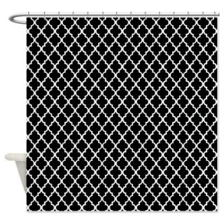  Black and White Quatrefoil Pattern Shower Curtain  Use code FREECART at Checkout